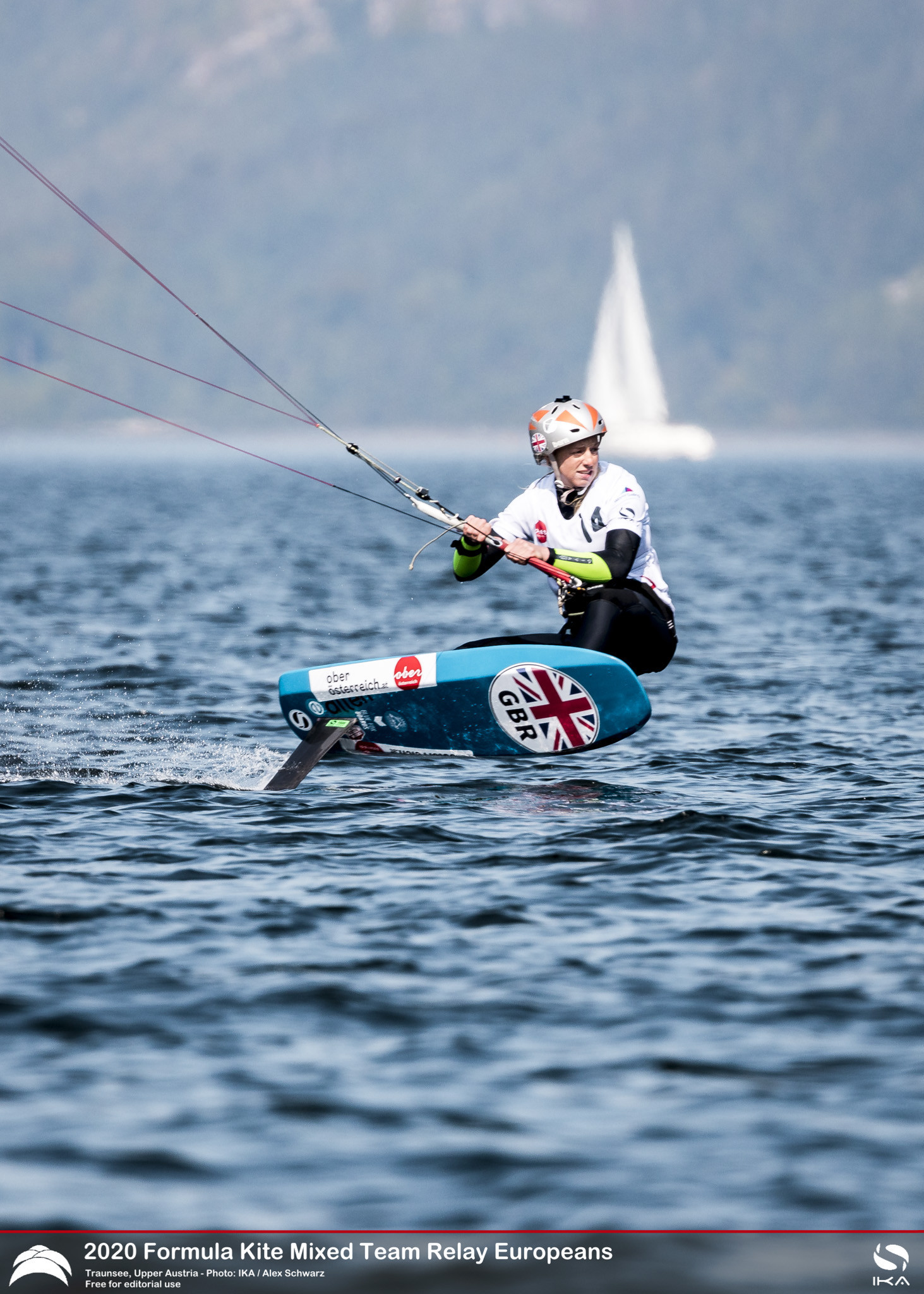 Ellie Aldridge, above, and partner Connor Bainbridge are third overall after the first day of racing ©IKA