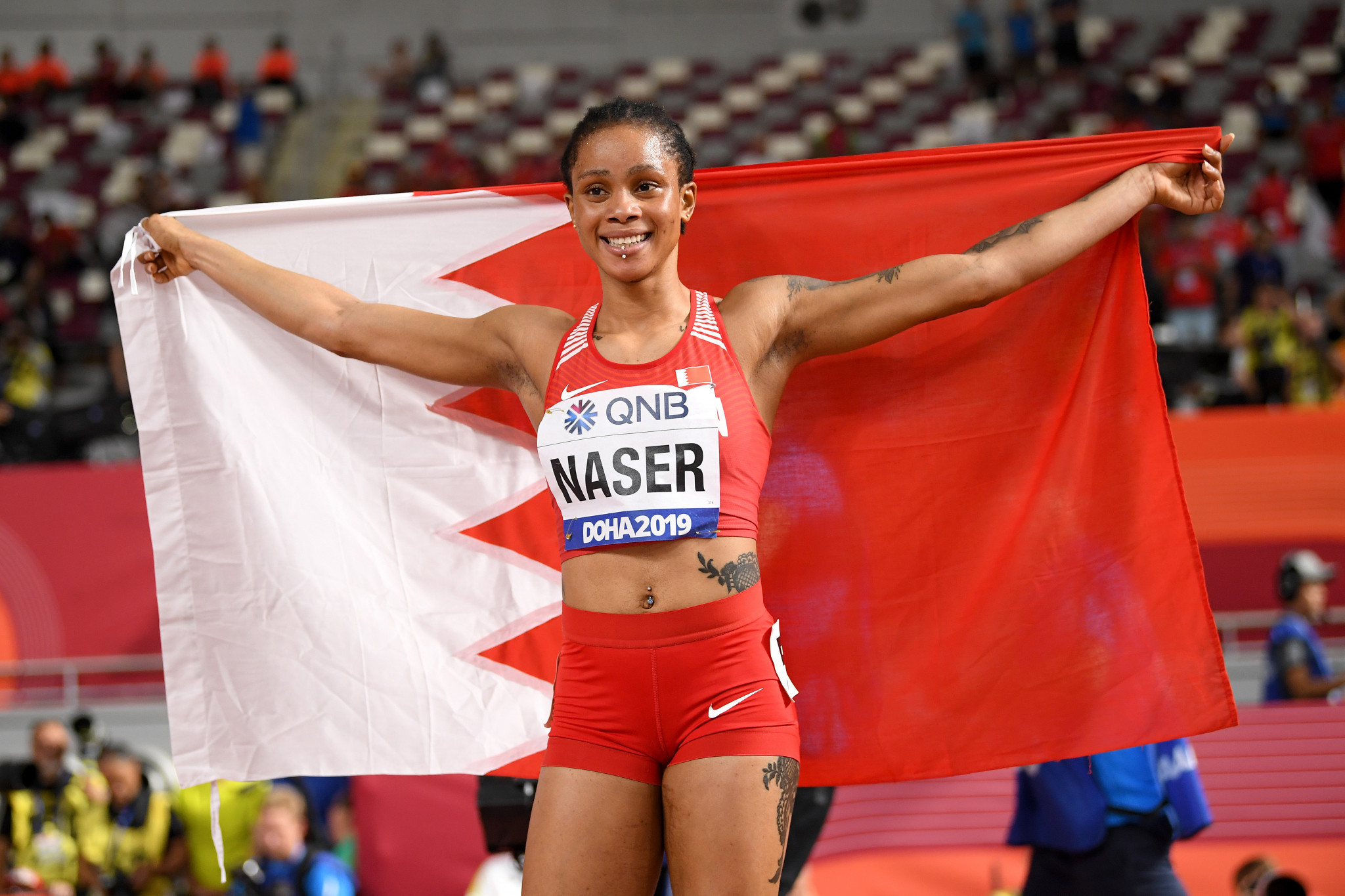Salwa Eid Naser is another runner who switched allegiance to Bahrain but is now accused of a doping offence which could cost her the 400m gold medal she won at last year's World Athletics Championships in Doha ©Getty Images
