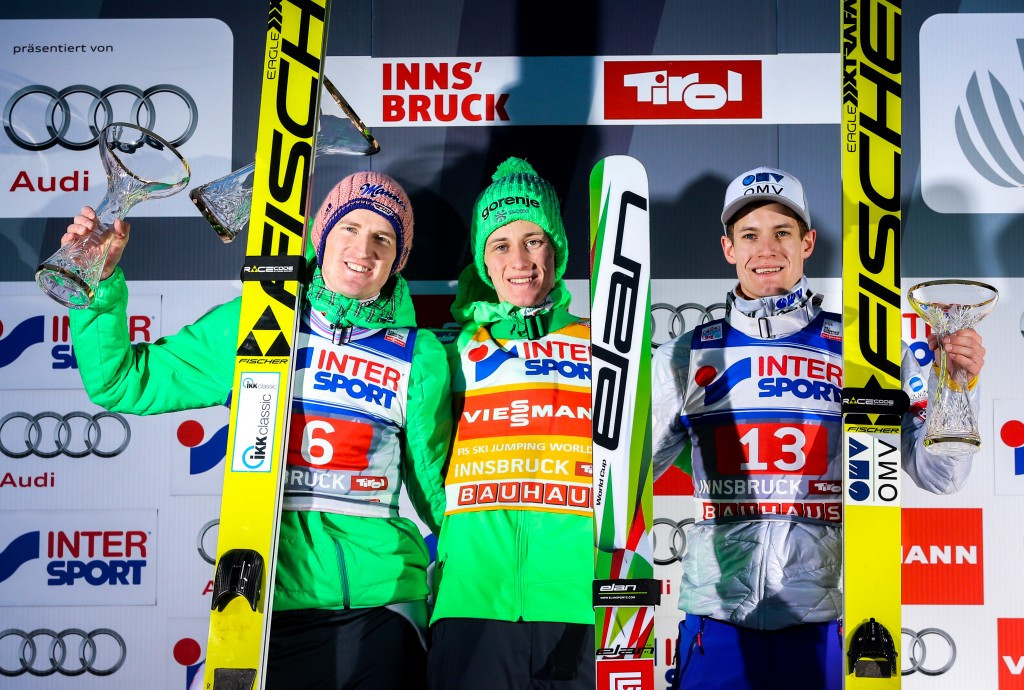 The podium in Innsbruck was identical to two day's ago in Garmisch-Partenkirchen