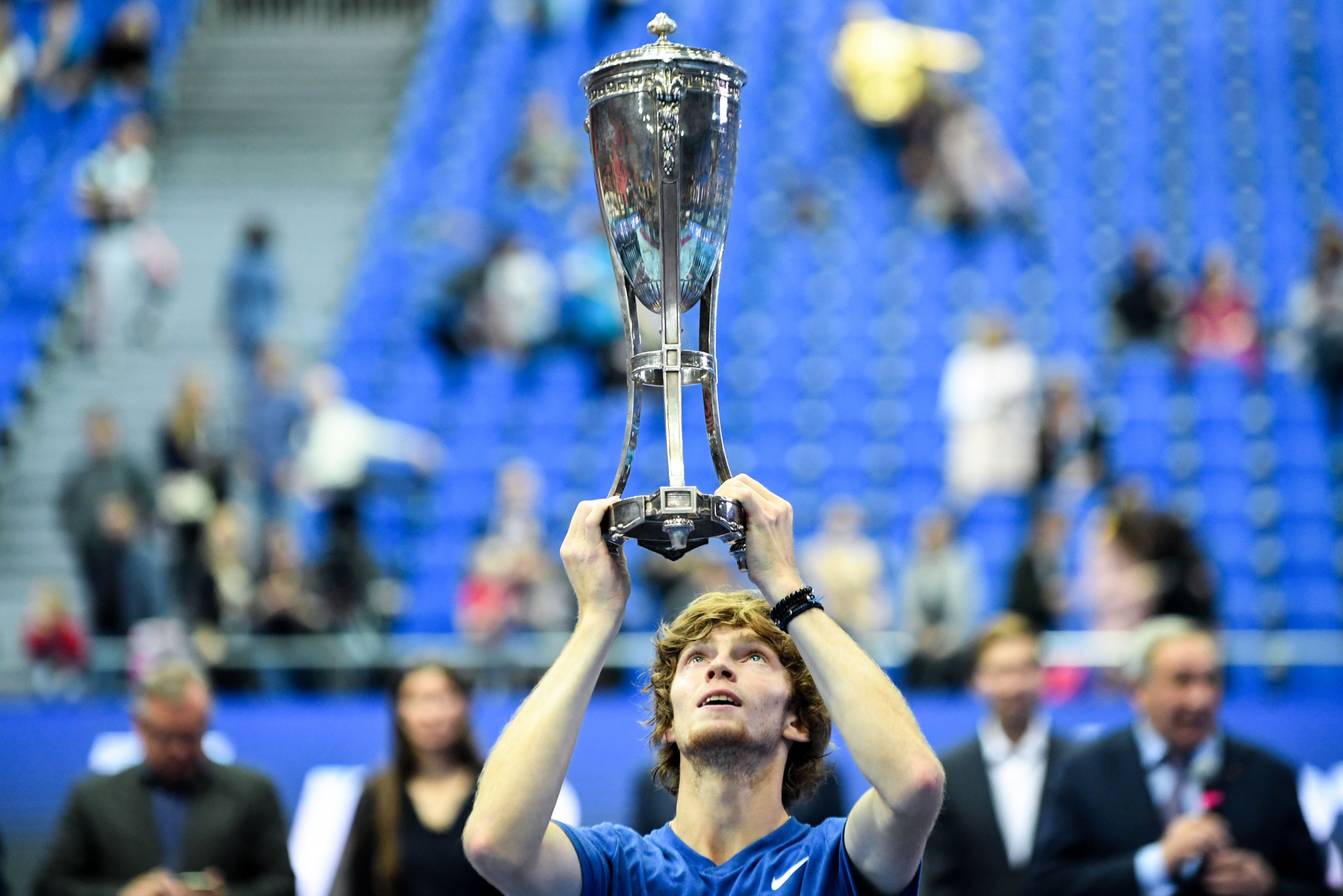 Russia's Andrey Rublev beat Adrian Mannarino of France to win last year's Kremlin Cup ©Getty Images