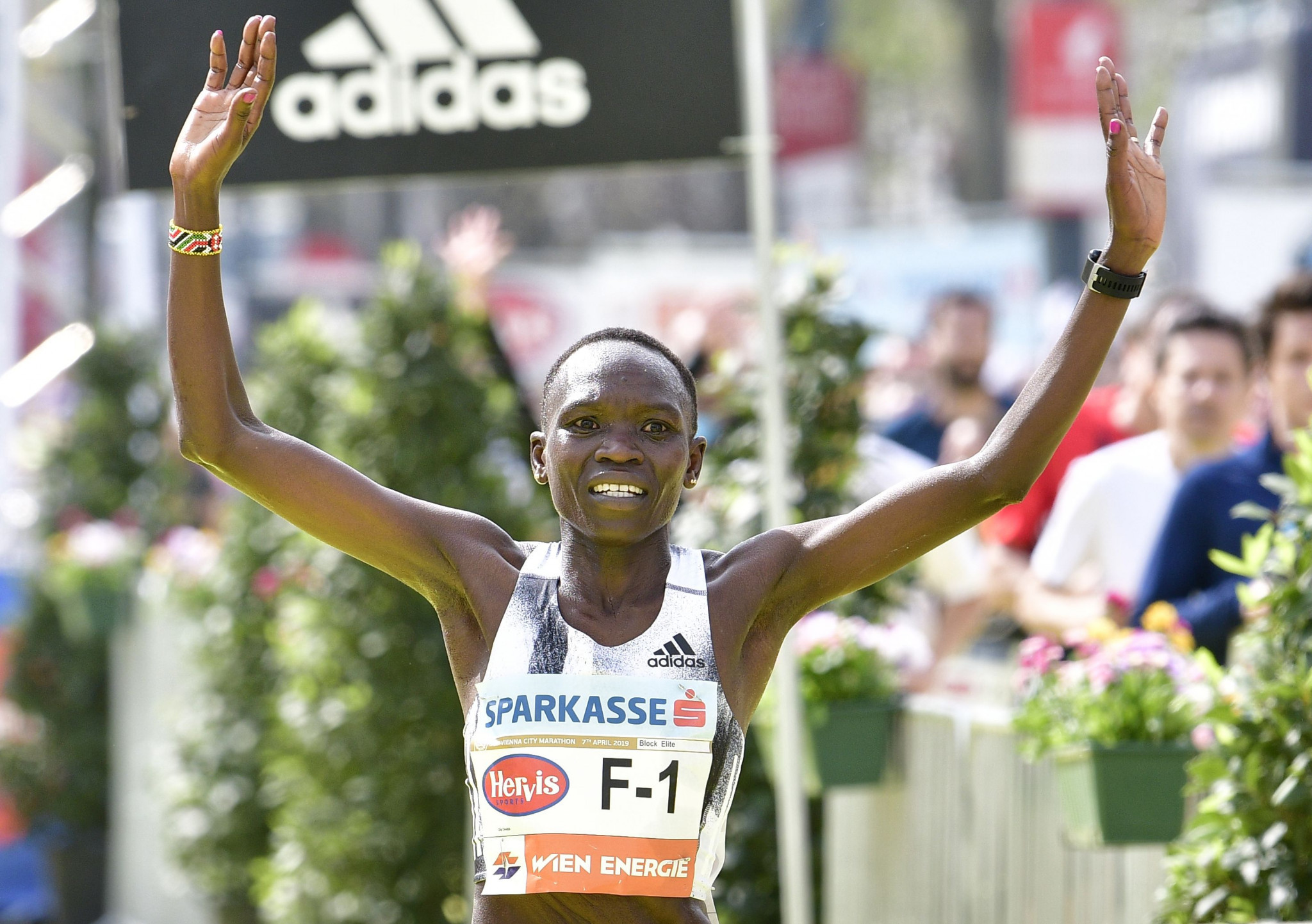 Kenya's Nancy Kiprop set the women's course record at last year's Vienna City Marathon ©Getty Images
