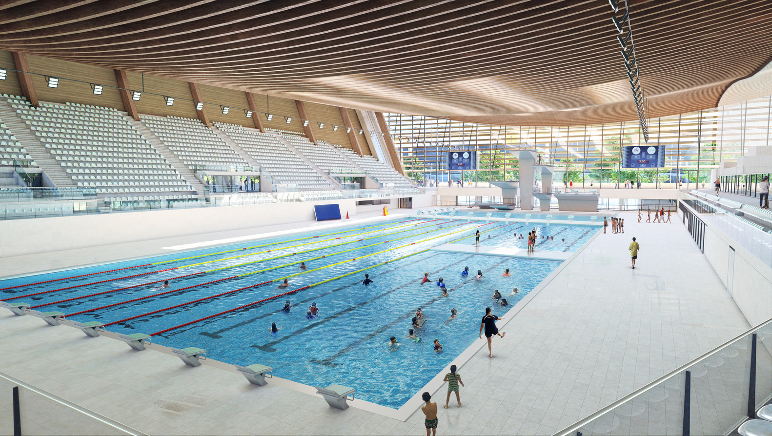 Design of proposed Paris 2024 Aquatics Centre revealed by competition winners