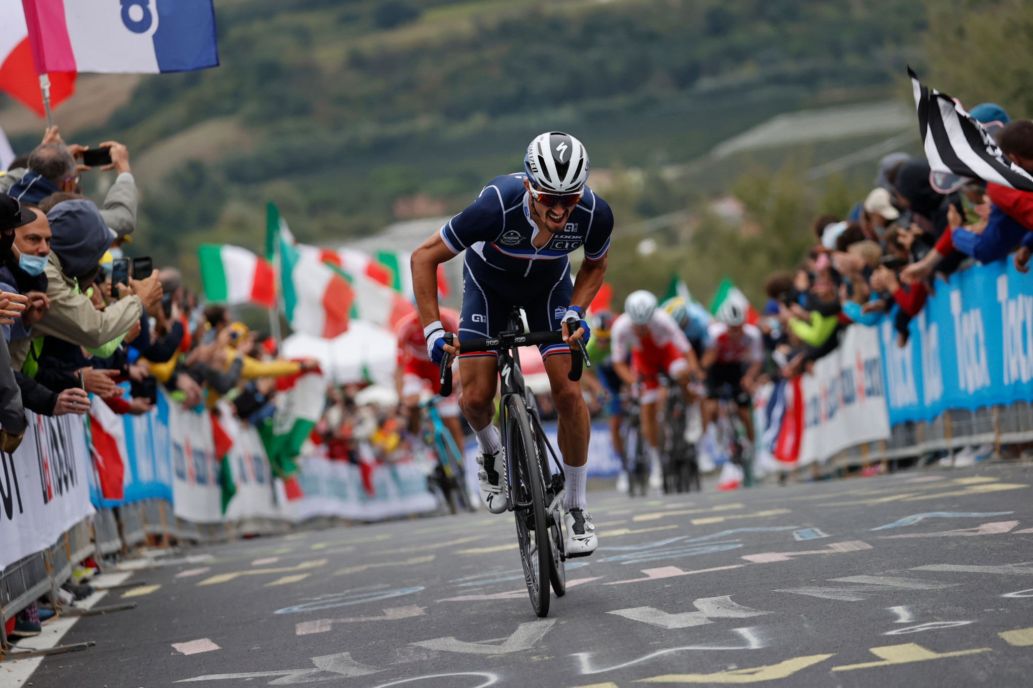Julian Alaphilippe attacked on the final climb en route to victory ©Getty Images