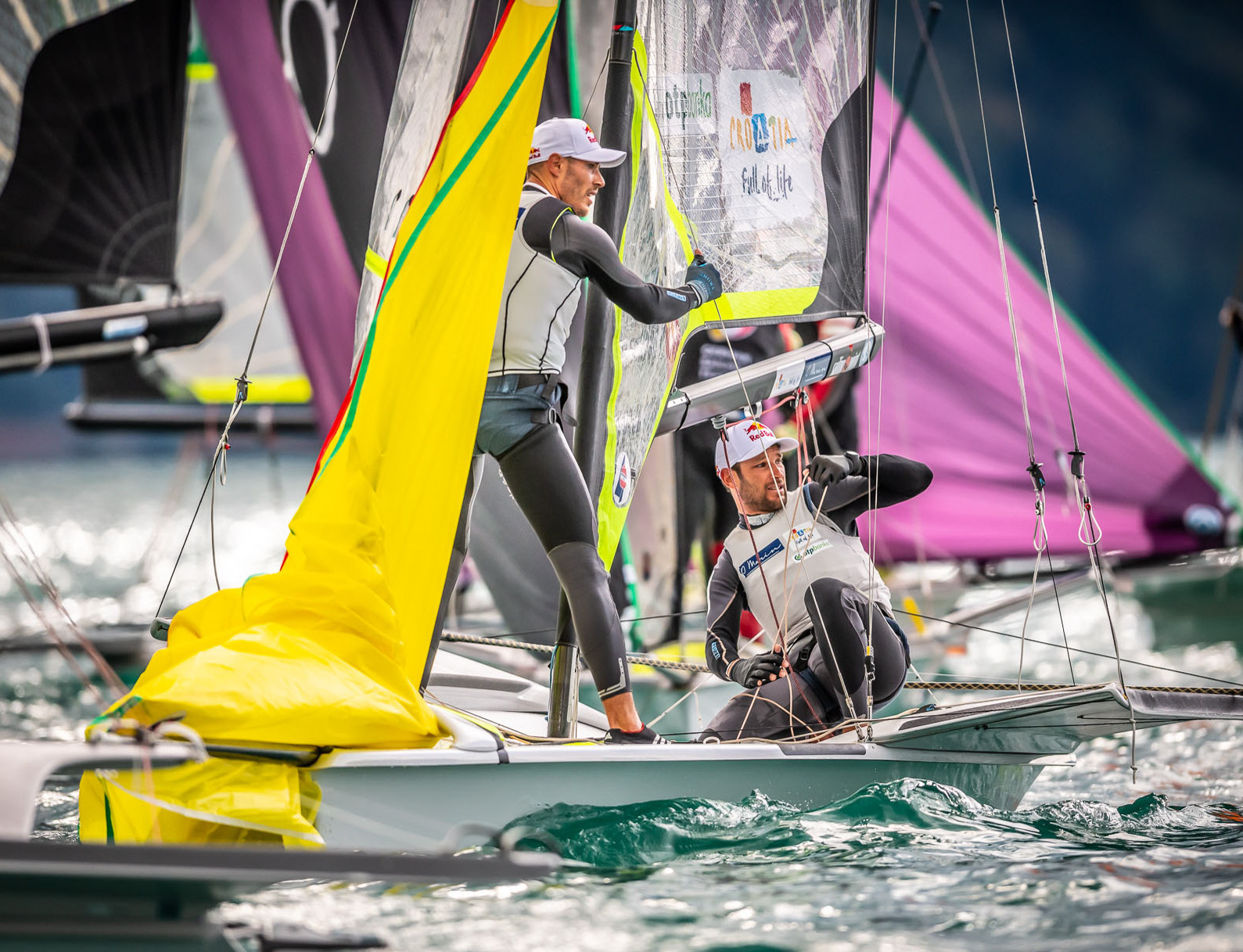 Croatian brothers Šime and Mihovil Fantela have maintained their lead in the European 49er Championship ©49er