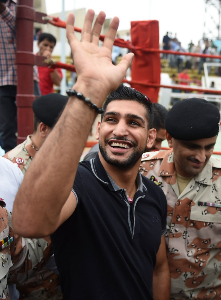 Amir Khan on a visit to Pakistan in August