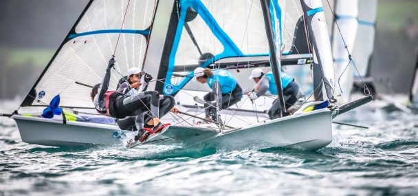 Competition in the European 49er, 49erFX and Nacra 17 Championships concludes tomorrow ©49er