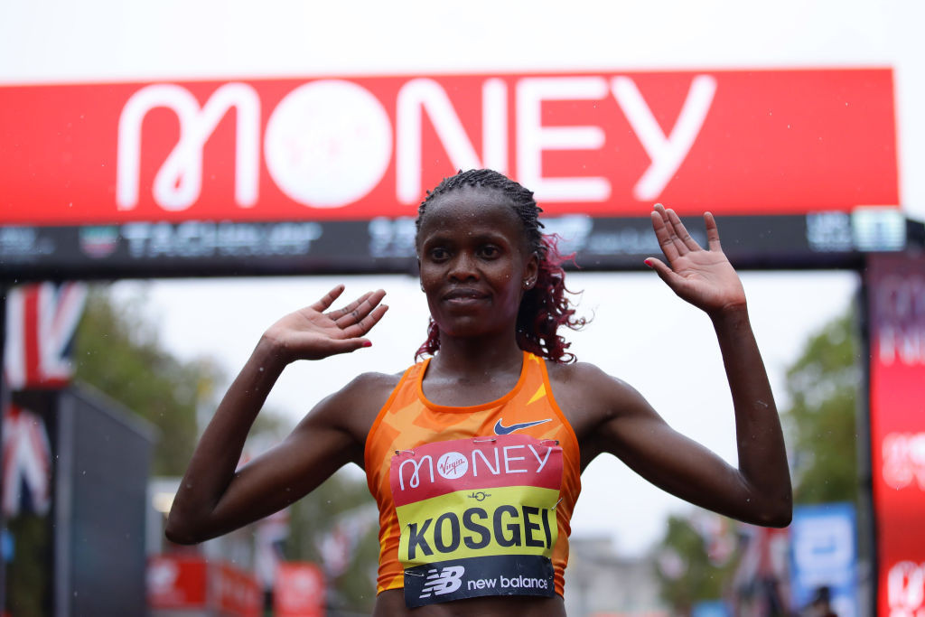 Brigid Kosgei justified her billing as the clear favourite as she eased to victory in the women's race ©Getty Images