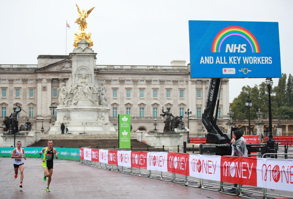 Messages of support to the NHS staff who have been working during the pandemic were scattered around the looped course ©Getty Images