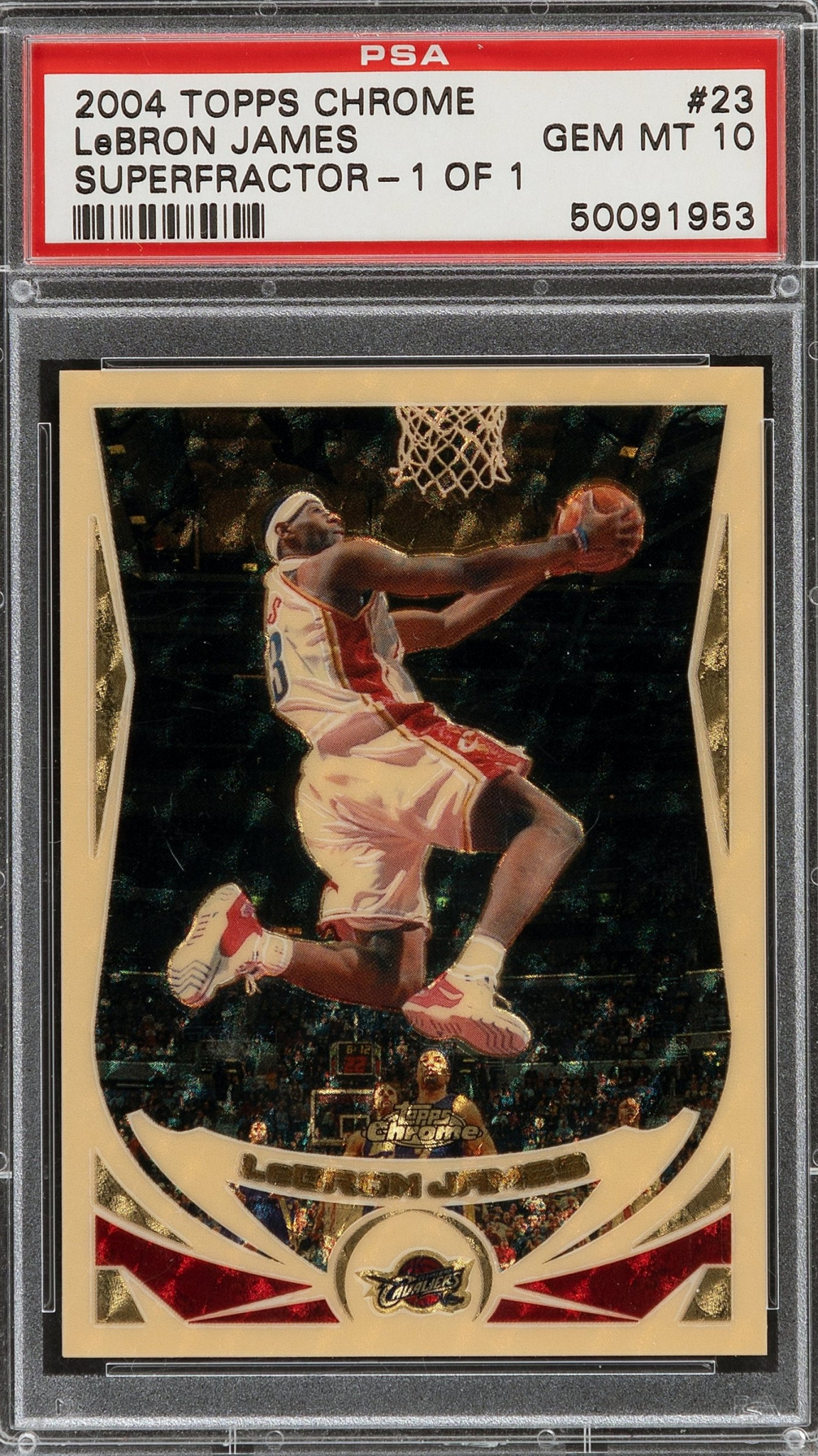 A Topps Chrome trading card from 2004 featuring LeBron James has sold for $720,000 - more than half-a-million dollars above the pre-sale estimate ©Heritage Auctions
