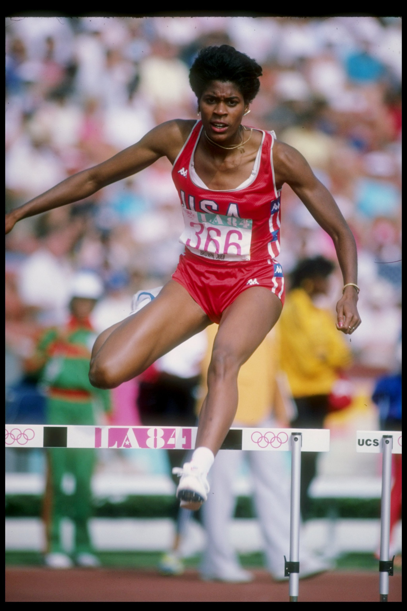 Hurdler Judi Brown Clarke won Olympic silver at Los Angeles 1984 ©Getty Images