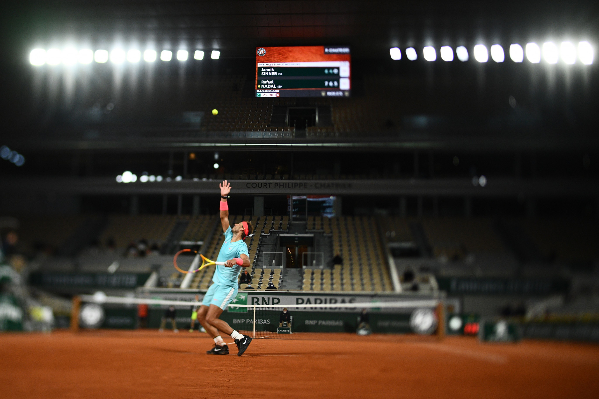 Rafael Nadal defeated Jannik Sinner of Italy in straight sets in a match that recorded the latest ever finish at Roland Garros - 1.26am local time ©Getty Images 