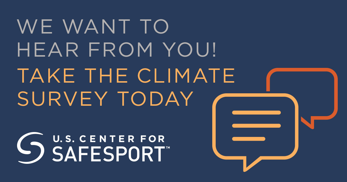 The US Center for SafeSport has launched an Athlete Climate Survey ©US Center for SafeSport