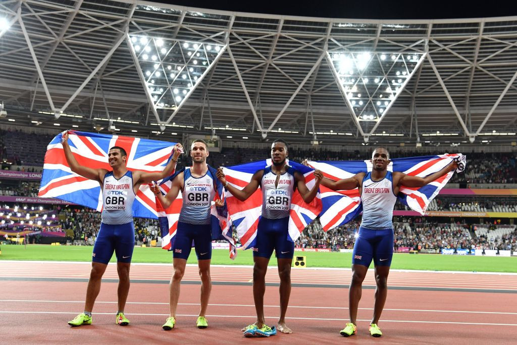 Britain's men won the world 4x100m title in London in 2017 ©Getty Images