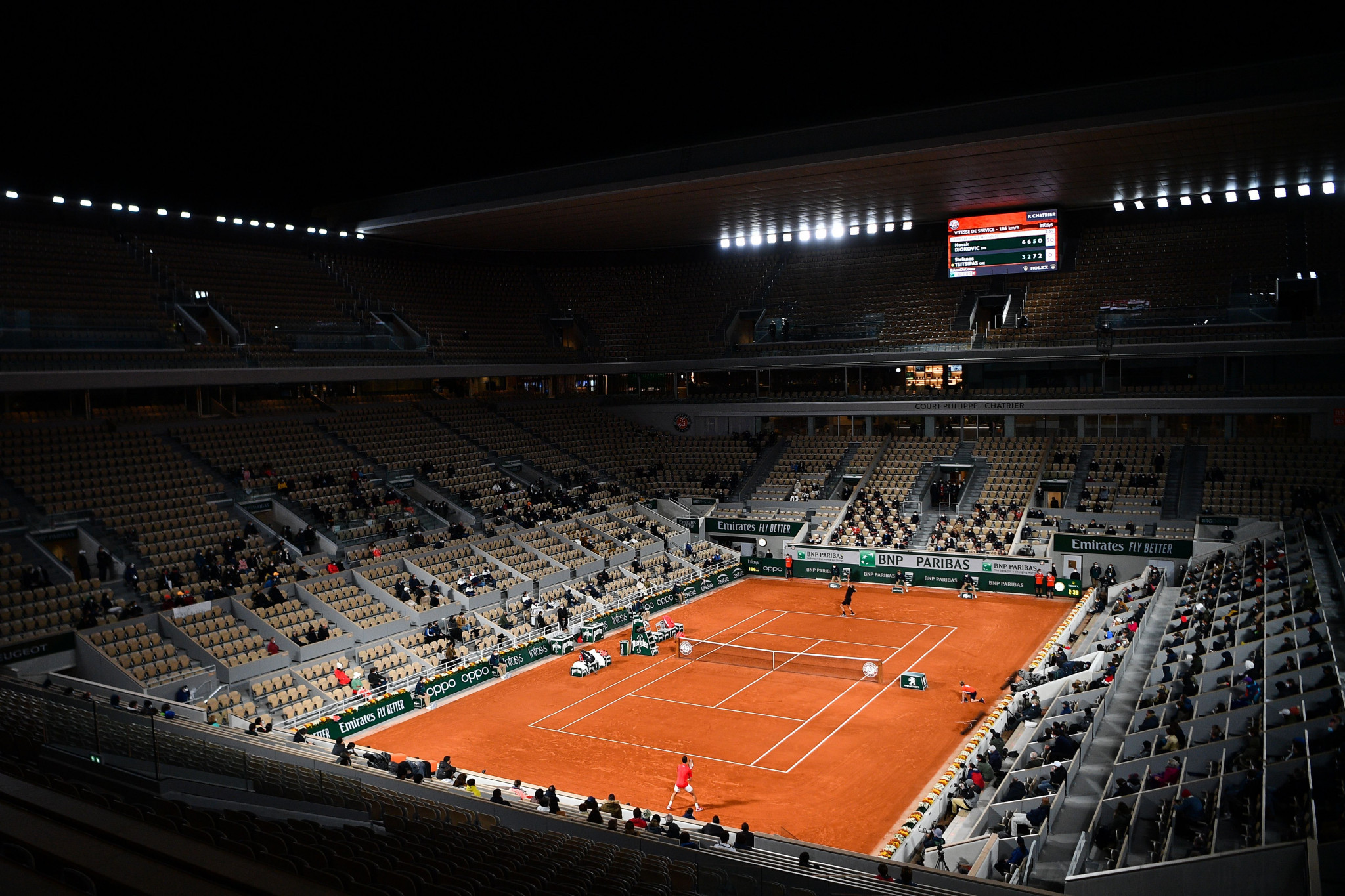 Only 1,000 spectators are permitted at Roland Garros per day due to the coronavirus pandemic ©Getty Images