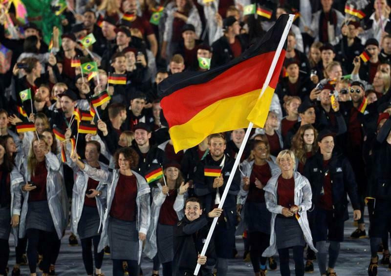 The German flag used in the Opening Ceremony of Rio 2016 has been put up for sale on eBay ©Getty Images