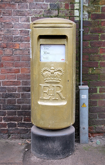 A gold post box was erected in Newent after London 2012 to commemorate the success of Valegro and his rider Charlotte Dujardin, who won two Olympic gold medals ©Twitter
