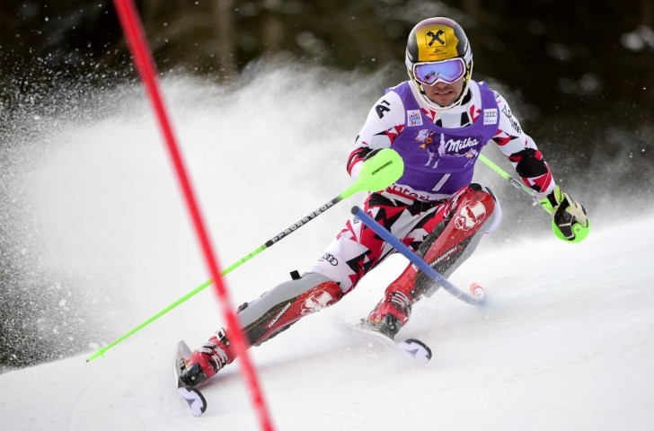 Macel Hirscher's 17th slalom World Cup win places him in third position on the all-time list