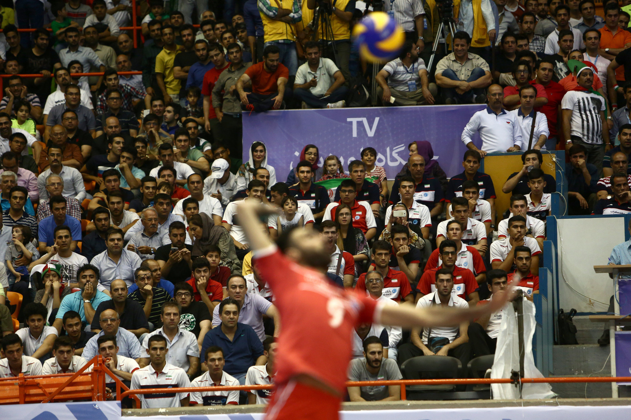 Only a limited number of pre-vetted women are allowed to attend volleyball matches in Iran ©Getty Images