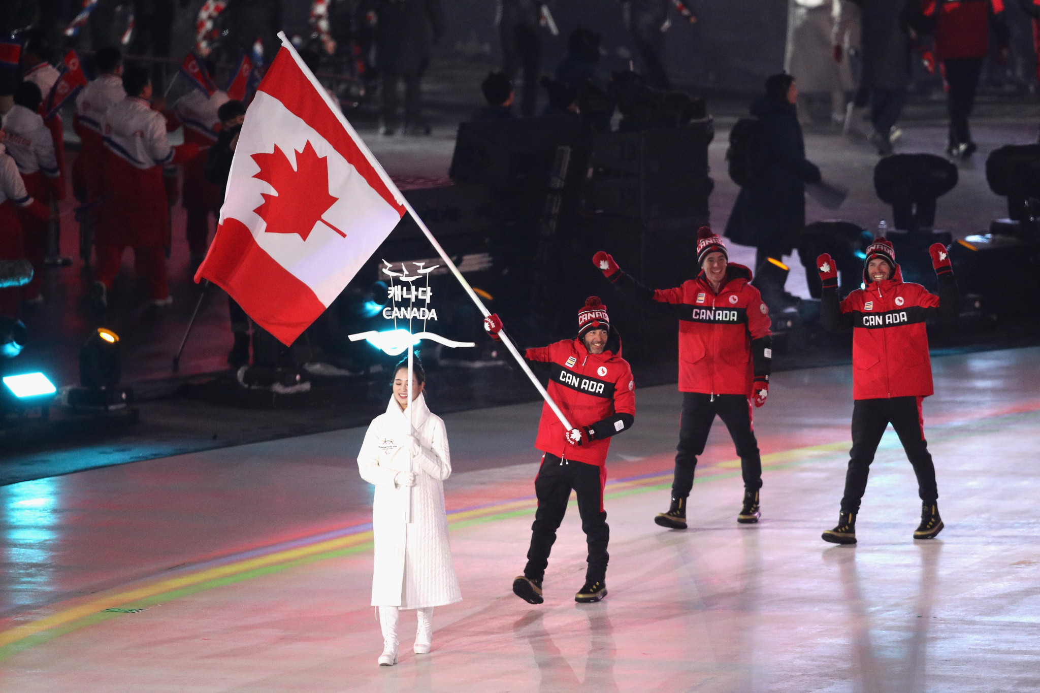Brian McKeever was the flagbearer for Canada at the Opening Ceremony to Pyeongchang 2018 ©Getty Images