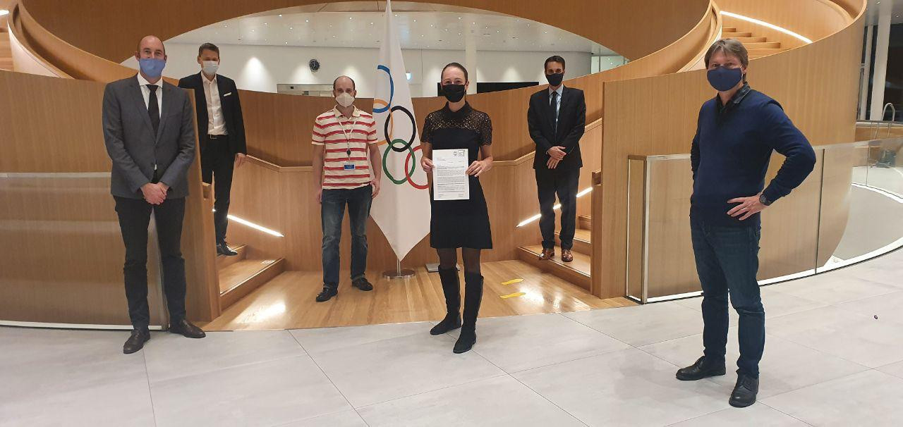 The letter was delivered to Olympic House at the conclusion of today's march  ©RAZAM