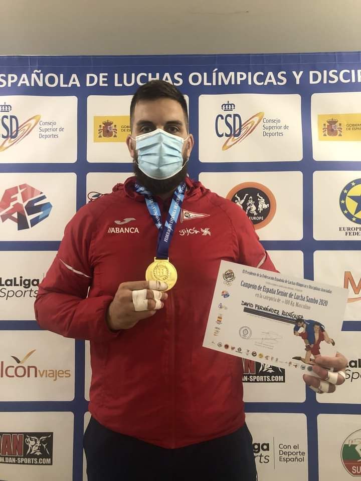 David Fernández won among the winners at the Spanish Sambo Championships ©Twitter/RGCC_Oficial
