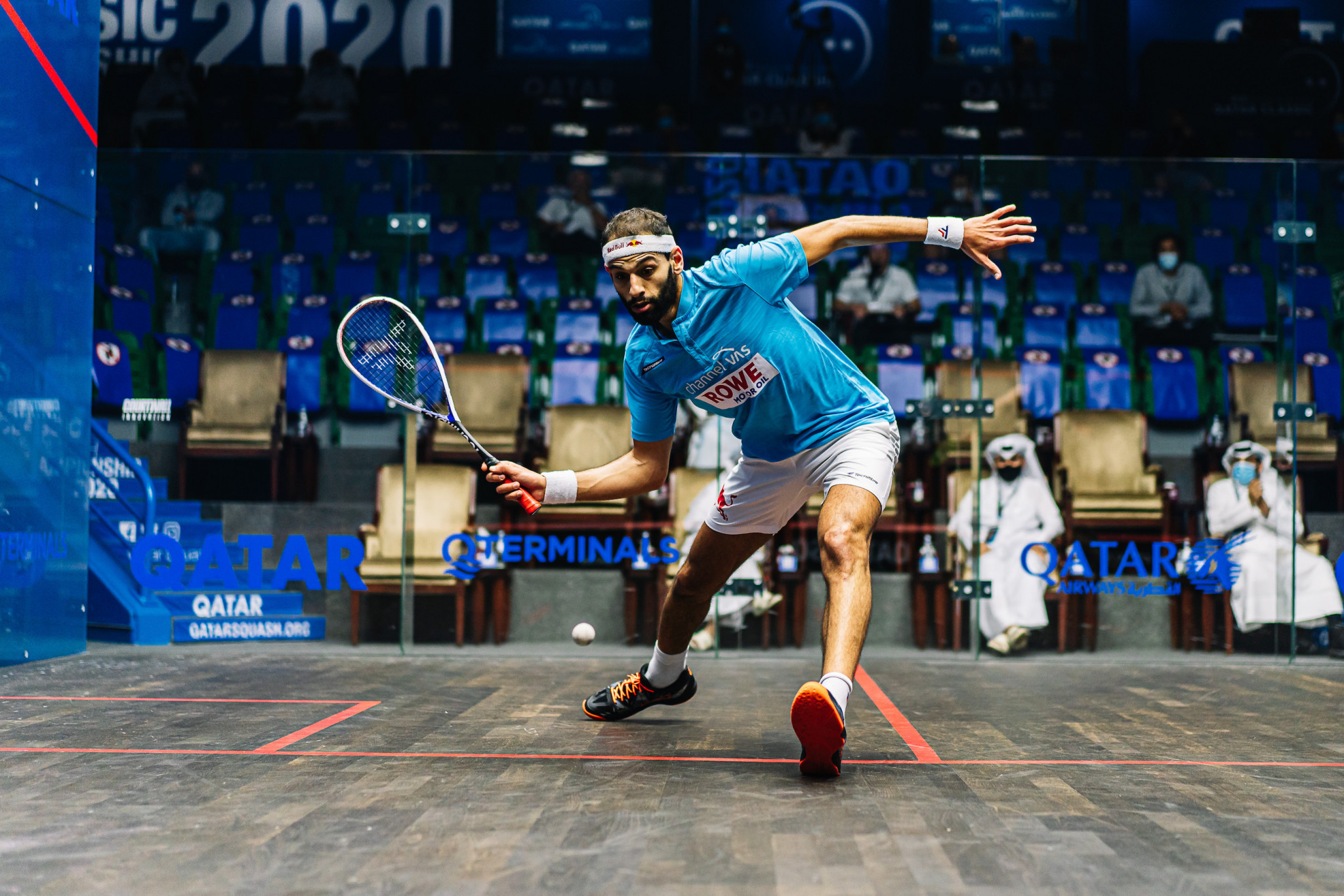 Marwan ElShorbagy is through to the third round of the PSA Qatar Classic ©PSA