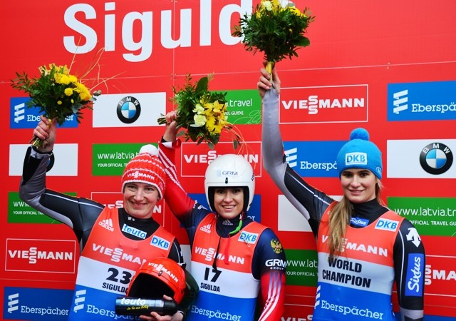 Ivanova breaks track record twice on way to Luge World Cup victory in Sigulda