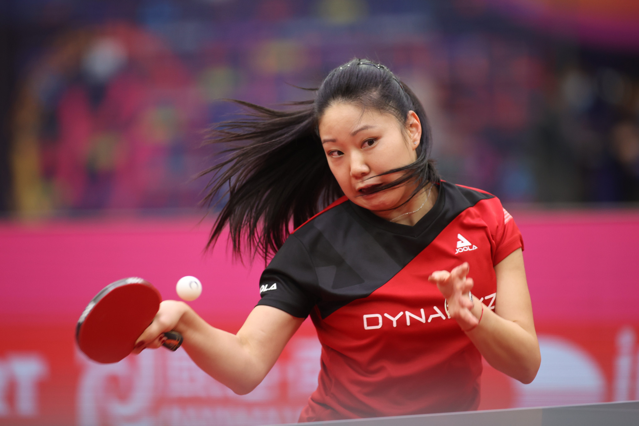 Lily Zhang battled hard to reach the knockout stage of the ITTF Women's World Cup ©Getty Images