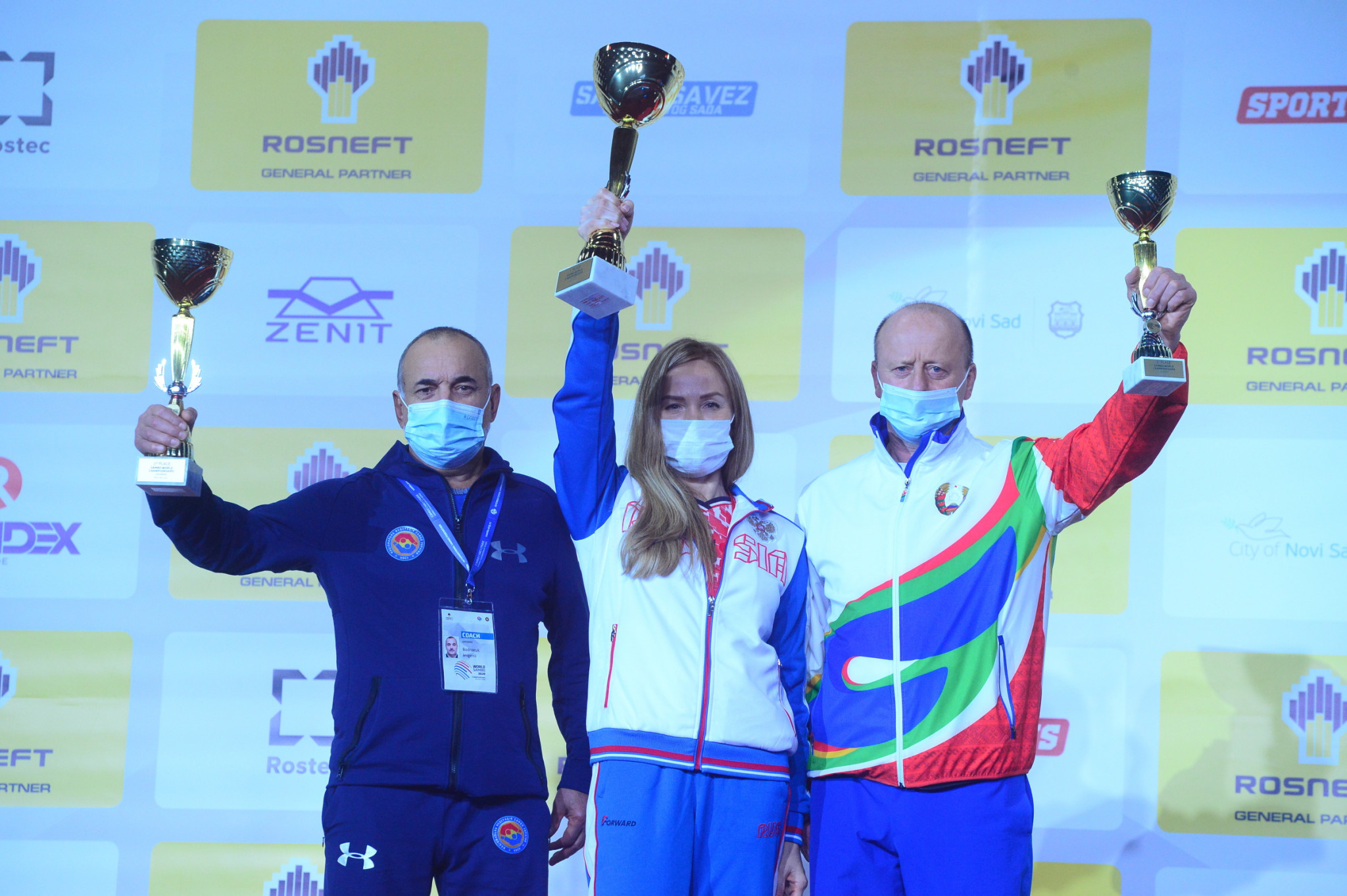 Russia won the most gold medals in each of the World Championships three disciplines - women's, men's and combat sambo ©FIAS