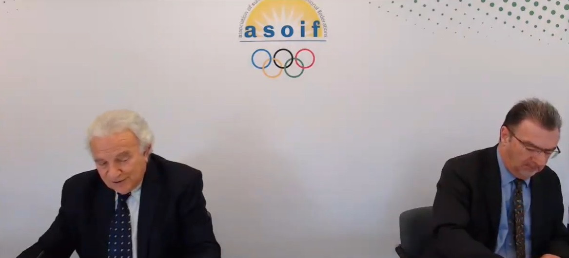 ASOIF President Francesco Ricci Bitti, left, welcomed the appointment of James Carr to the role of deputy executive director ©ASOIF