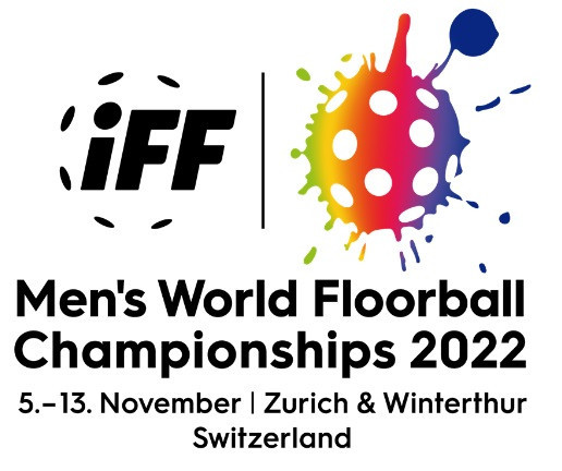 A colourful logo has been chosen for the 2022 Men's World Floorball Championship ©IFF