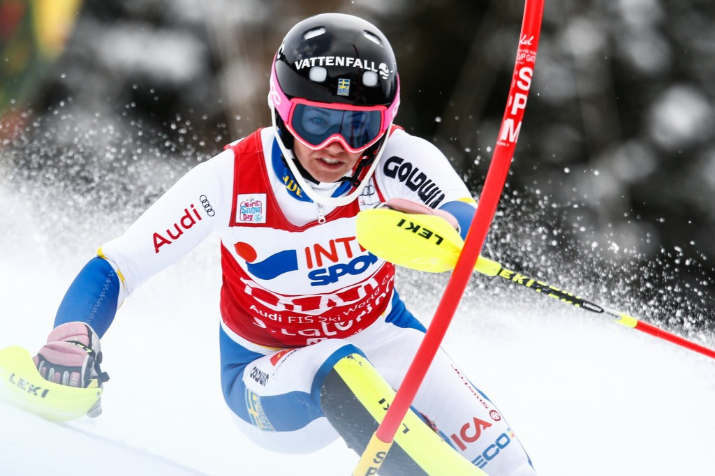 Sweden's Frida Hansdotter will head to Flachau top of the slalom standings