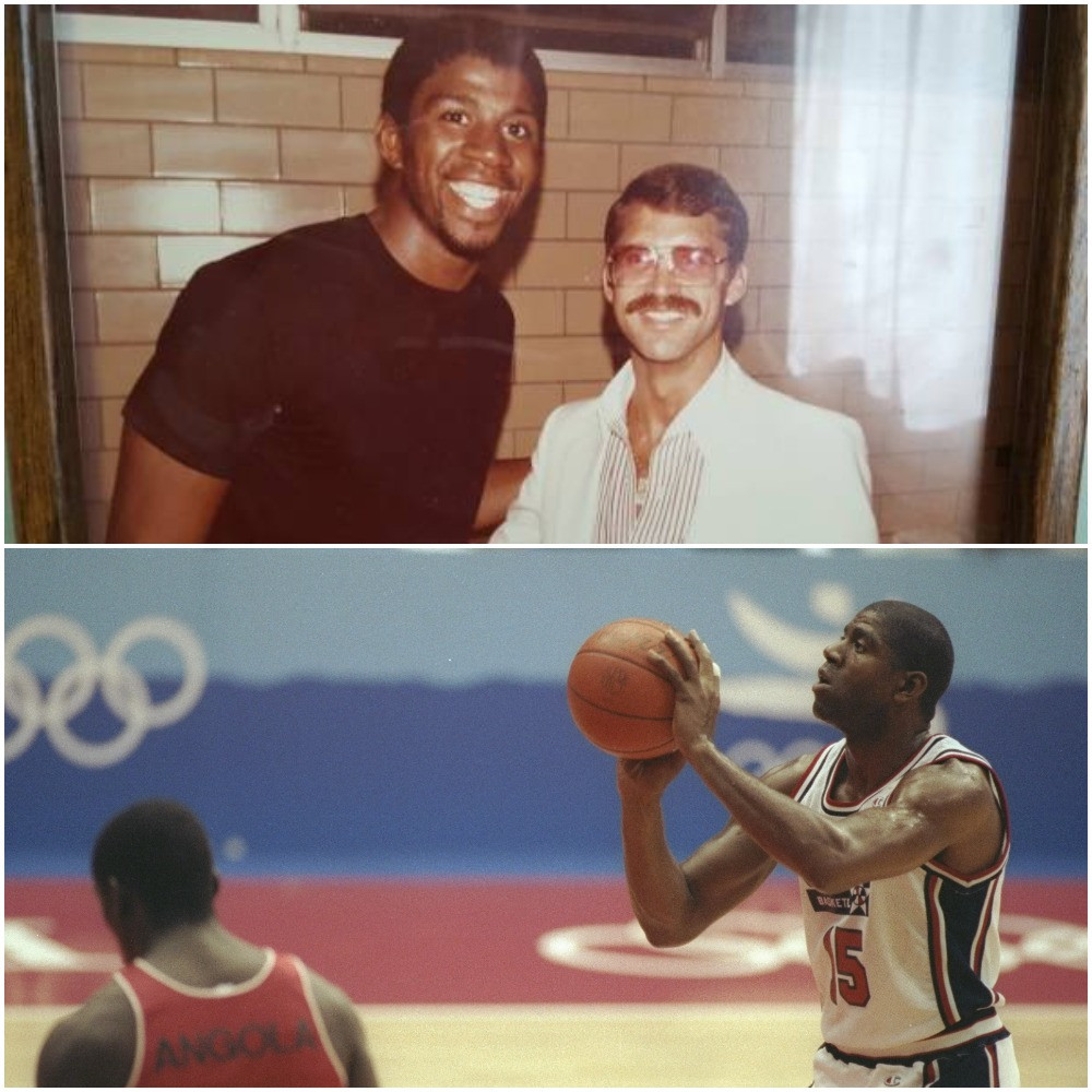 Tom Jamieson was a sports doctor who used to treat Magic Johnson when he played in high school and university before he went on to to enjoy a glittering career, including winning an Olympic gold medal at Barcelona 1992 ©Tom Jamieson and Getty Images