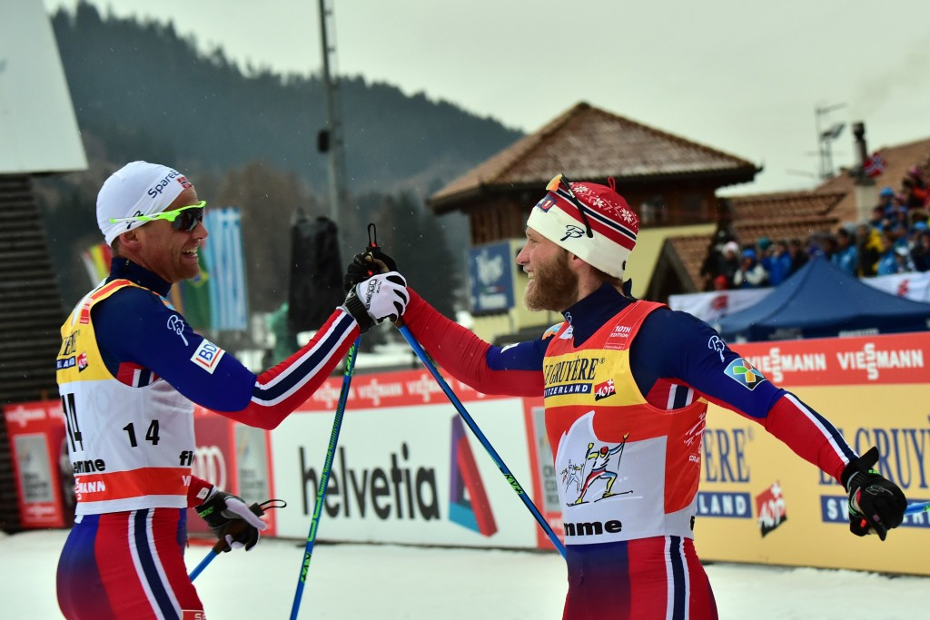 Martin Johnsrud Sundby (right) is poised to win the Tour de Ski for a third straight year