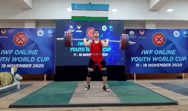 Khojiakbar Olimov of Uzbekistan finished with bronze overall ©IWF
