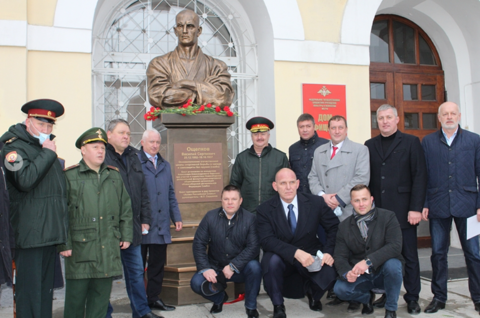 A bust of sambo founder Vasily Oshchepkov was recently unveiled in Novosibirsk to mark World Sambo Day ©RSF