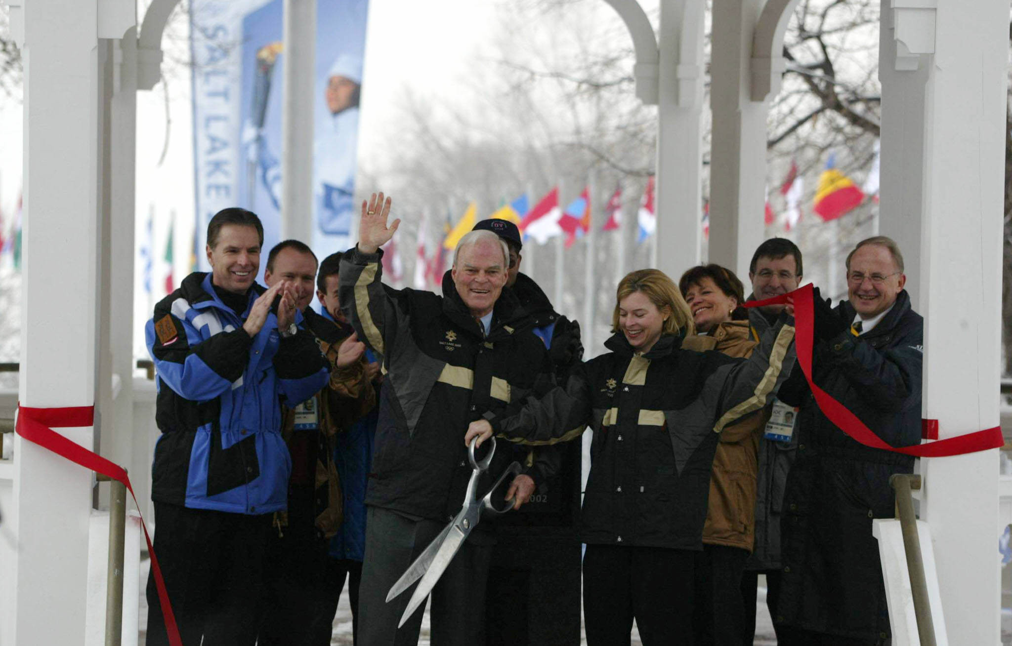 SLC-UT President Fraser Bullock, far left, was chief operating officer the last time Salt Lake City hosted the Winter Olympic and Paralympic Games in 2002 ©Getty Images