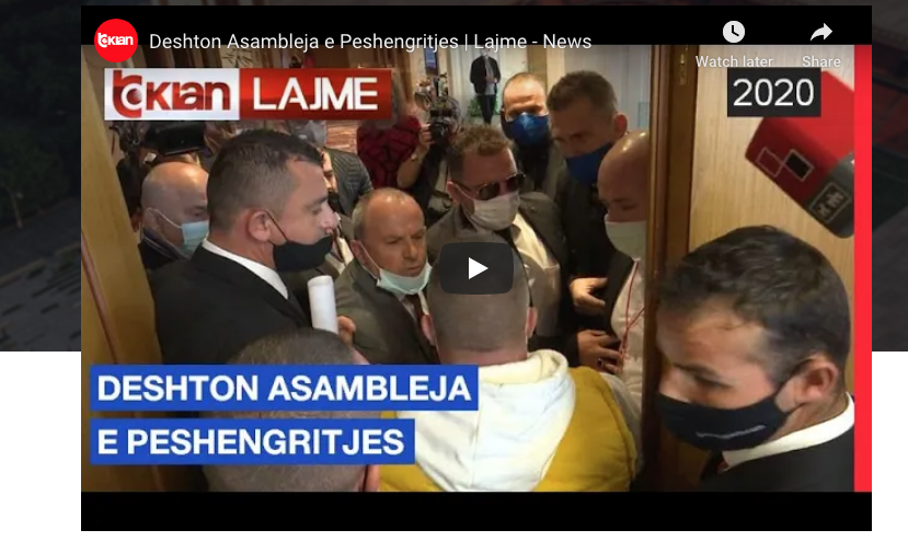 There was chaos at the Albanian Weightlifting Federation electoral assembly ©YouTube