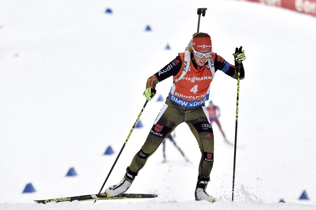 Germany's Laura Dahlmeier secured her second straight victory as she added mass start success to her pursuit triumph
