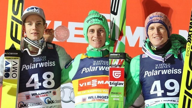 Slovenia’s Peter Prevc continued his impressive form as he claimed his fourth victory in a row ©FIS