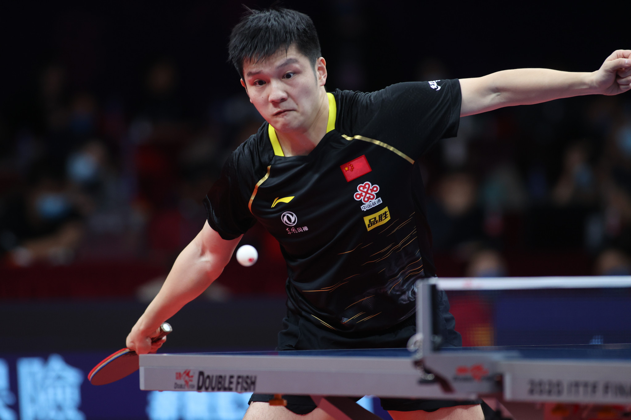 Defending champion Fan Zhendong powered through to the last four with a win over Hugo Calderano ©ITTF