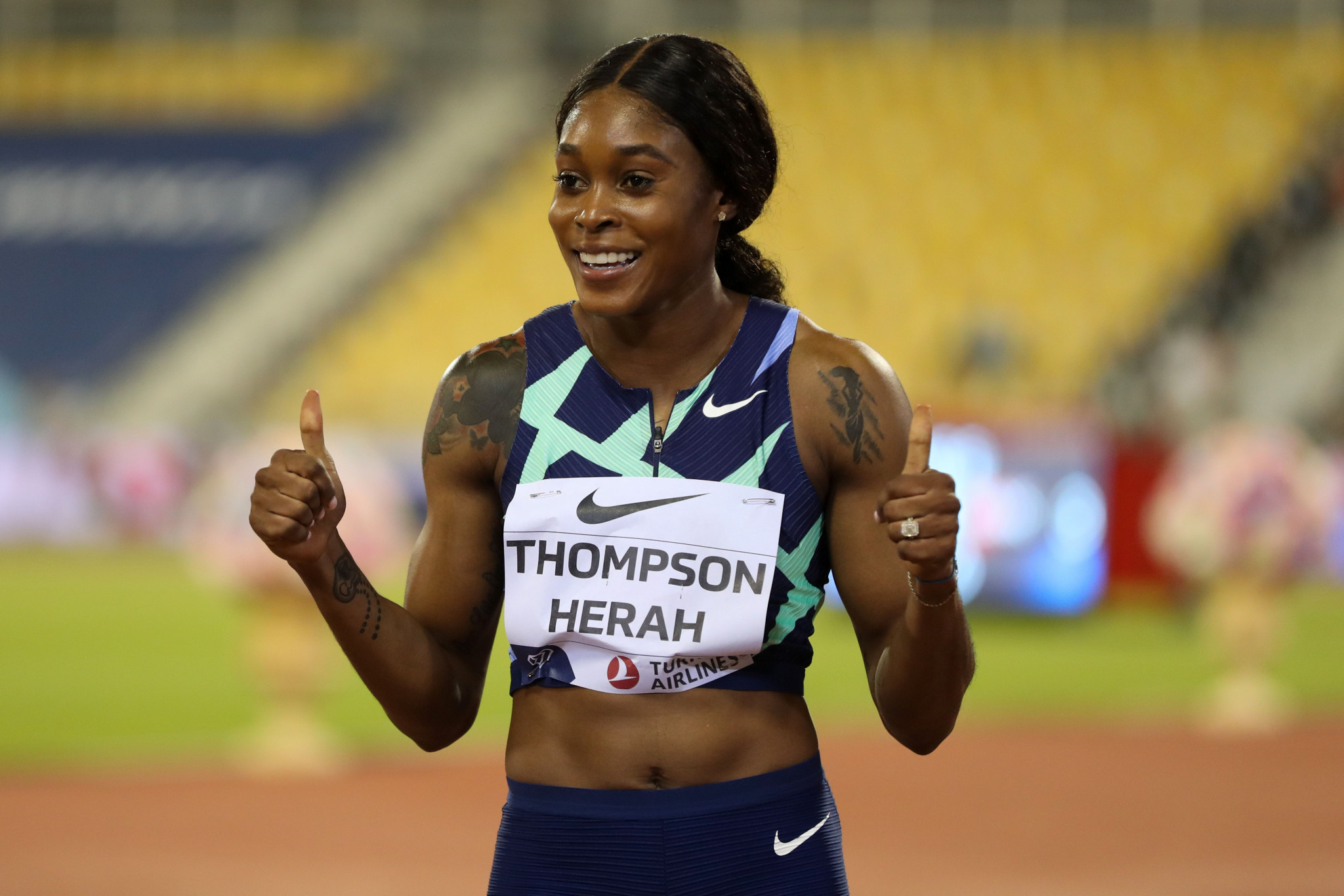 Double Olympic sprint champion Elaine Thompson-Herah is a finalist for Female World Athlete of the Year ©Getty Images