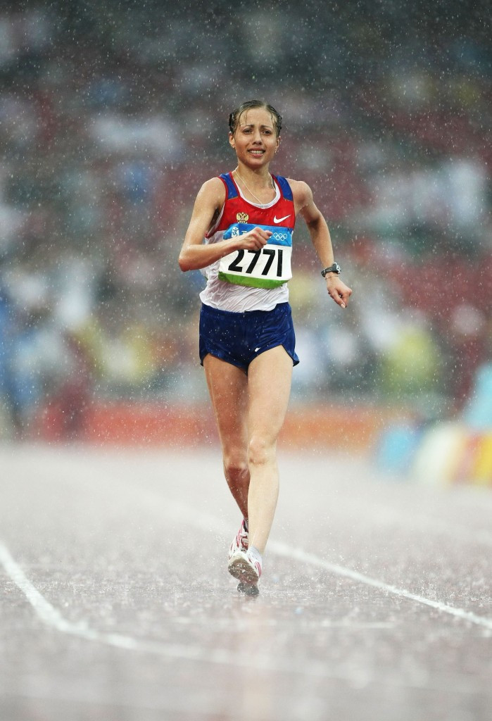 Olga Kaniskina, the Olympic gold medallist in the 20 kilometres walk at Beijing 2008, was one of four Russians who paid money to avoid being banned for drugs, the IAAF claim ©Getty Images
