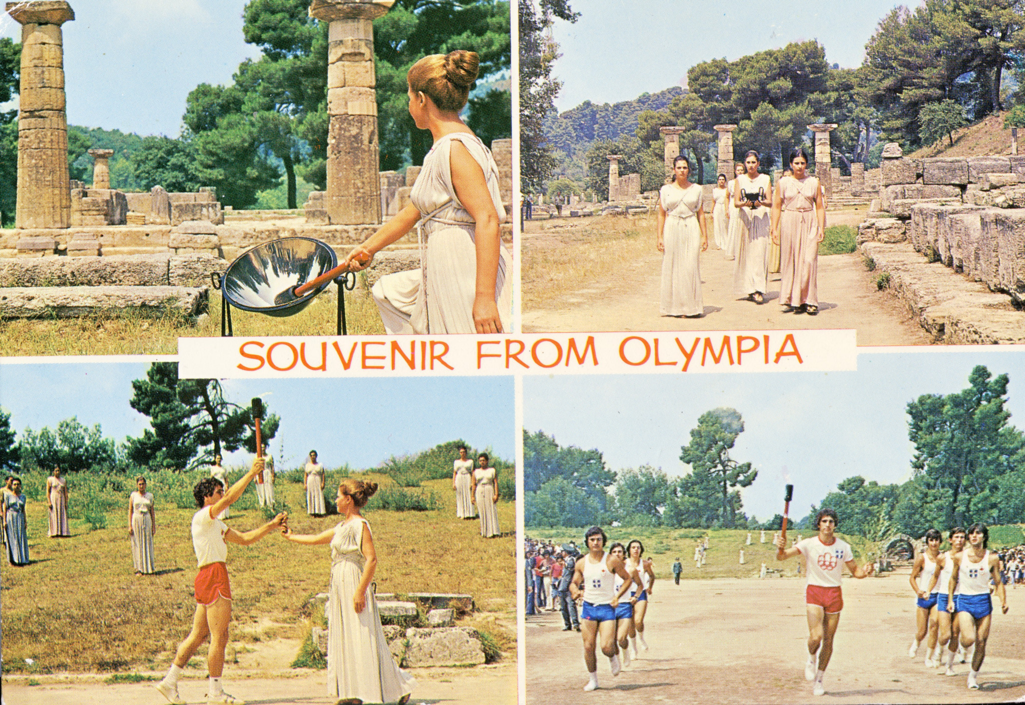 Moscholiou is depicted in this Souvenir from Olympia postcard ©Hellenic Olympic Committee
