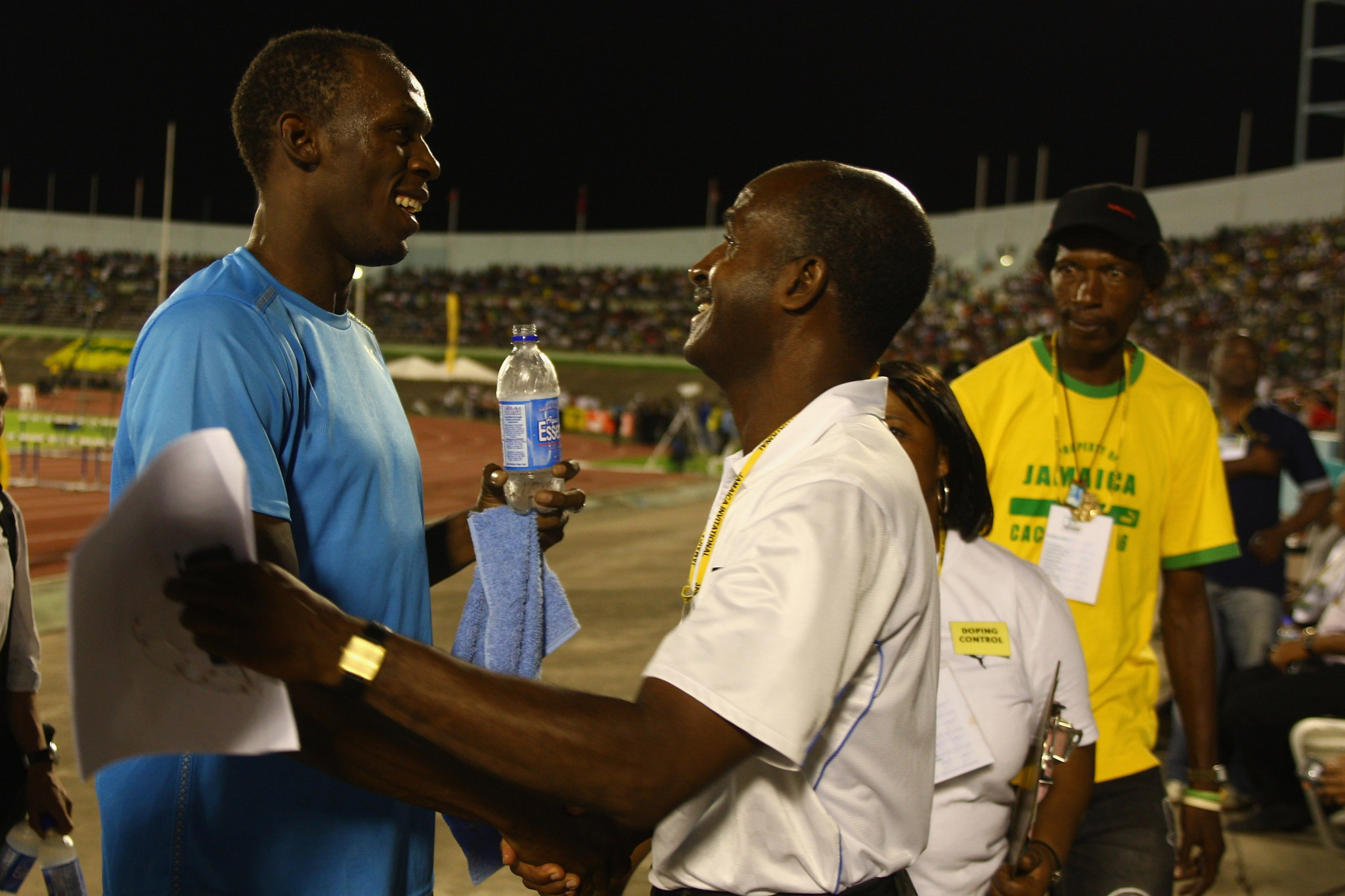 Don Quarrie, pictured with Jamaica's eight-time Olympic gold medallist Usain Bolt, has claimed he can 