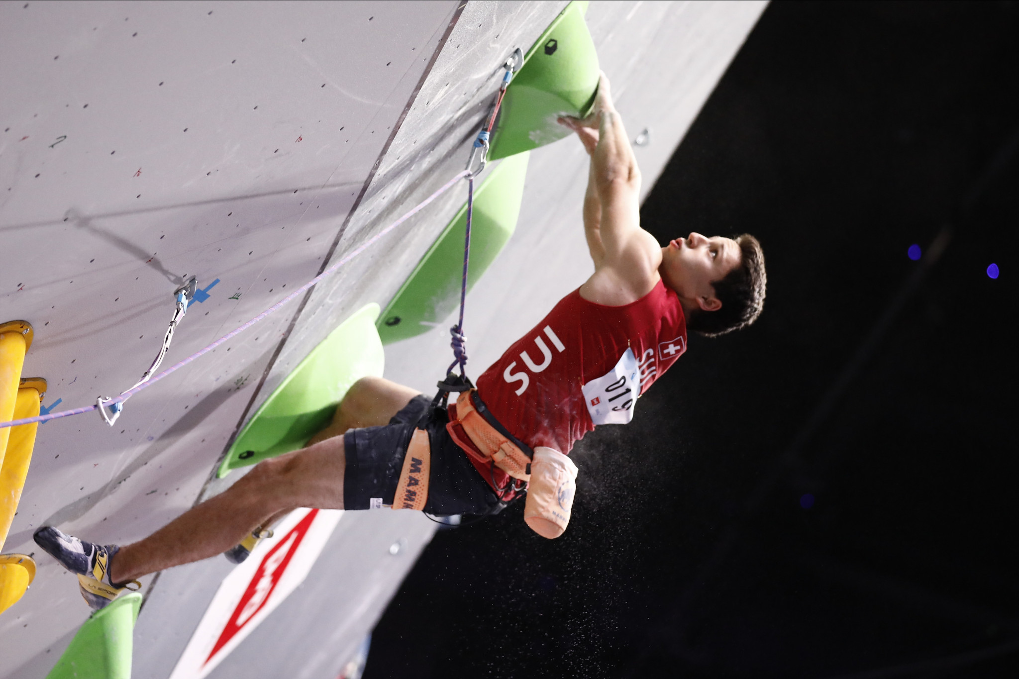 Sascha Lehmann of Switzerland topped the men's combined qualifying at the IFSC European Championships ©Getty Images