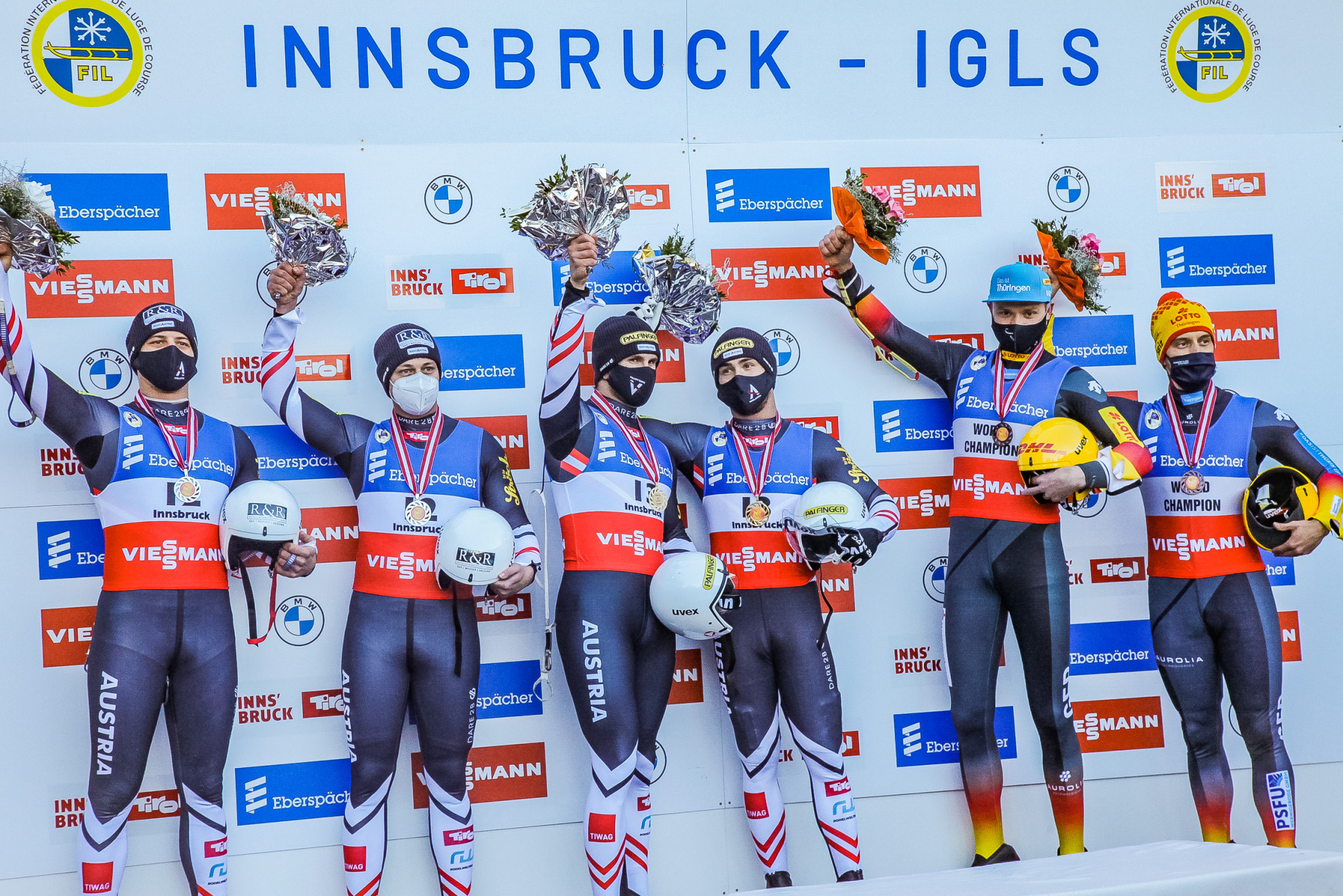 Austria secured a one-two finish in the men's doubles on the first day of the FIL World Cup in Innsbruck-Igls ©FIL