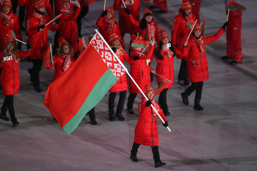 The Belarus flag could be banned from Tokyo 2020 if the IOC takes action against the NOCRB ©Getty Images