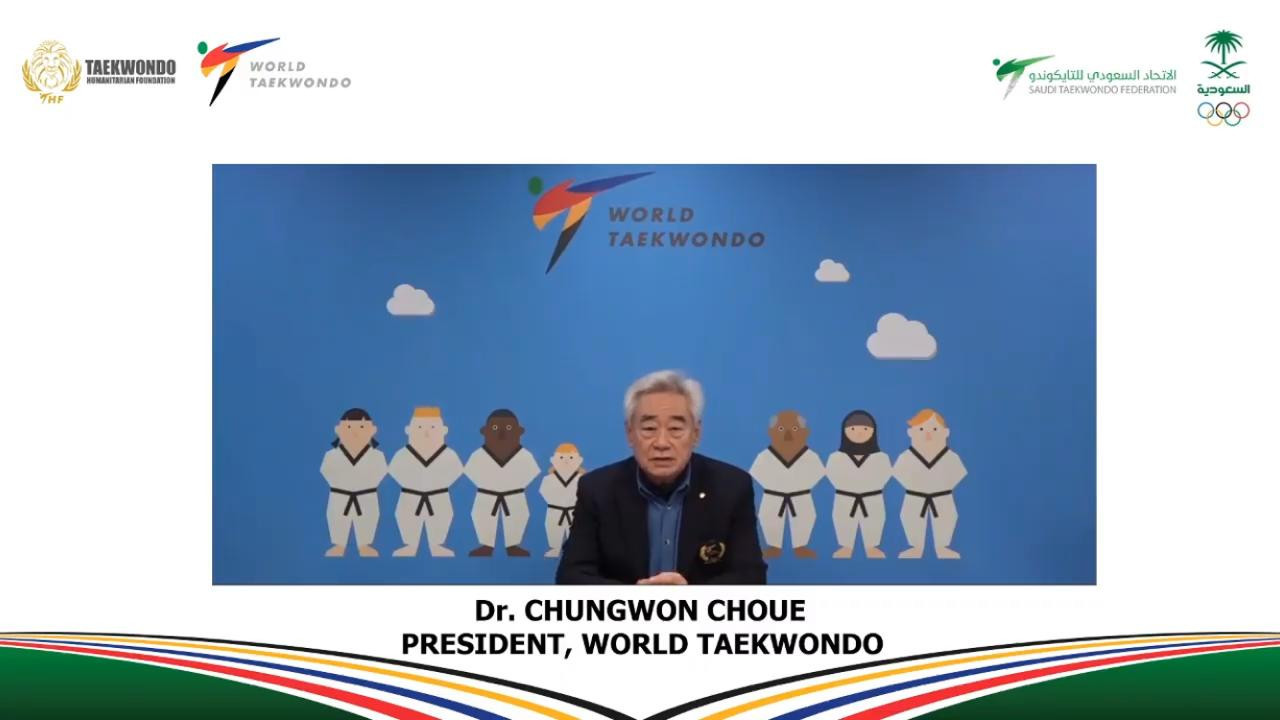 World Taekwondo President Chungwon Choue speaks during the opening day of the gender equity and female leadership forum ©SAOC