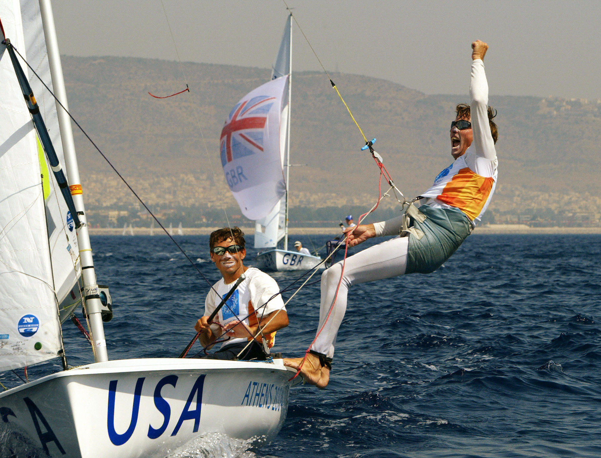Kevin Burnham and Paul Foerster achieved gold in the 470 class at the Athens 2004 Olympic Games ©Getty Images 